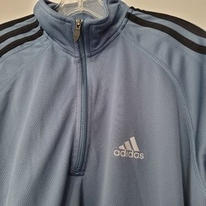 Adidas Climalite Golf 1/4 Zip Pullover Mens M Blue 2000's Classic Track Pullover